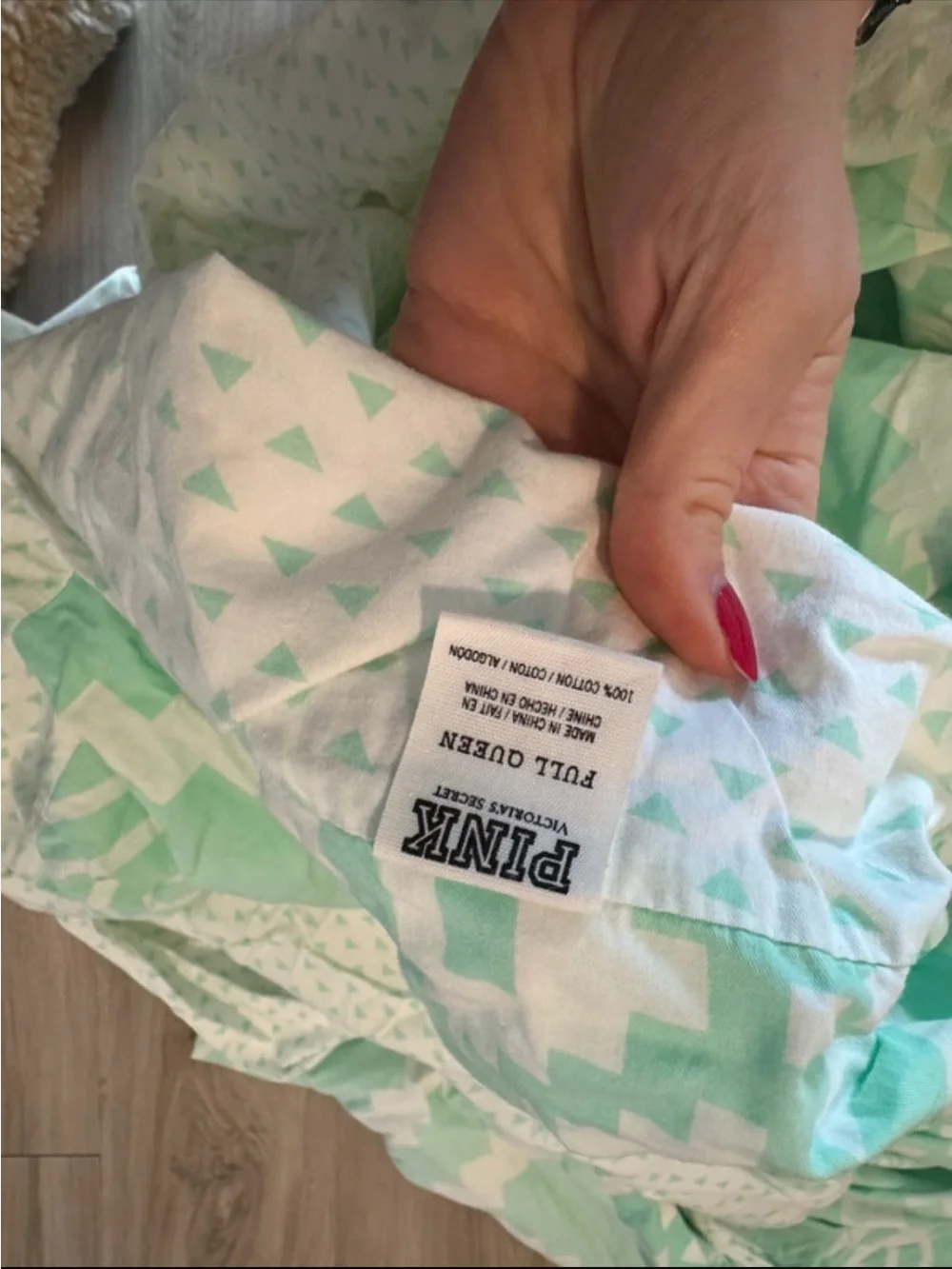 PINK Victoria's Secret Y2K Mint & White RARE Duvet cover